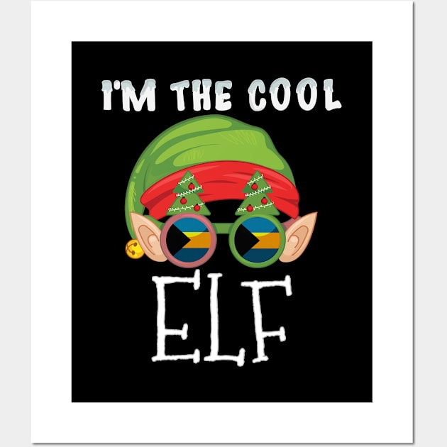 Christmas  I'm The Cool Bahamian Elf - Gift for Bahamian From Bahamas Wall Art by Country Flags